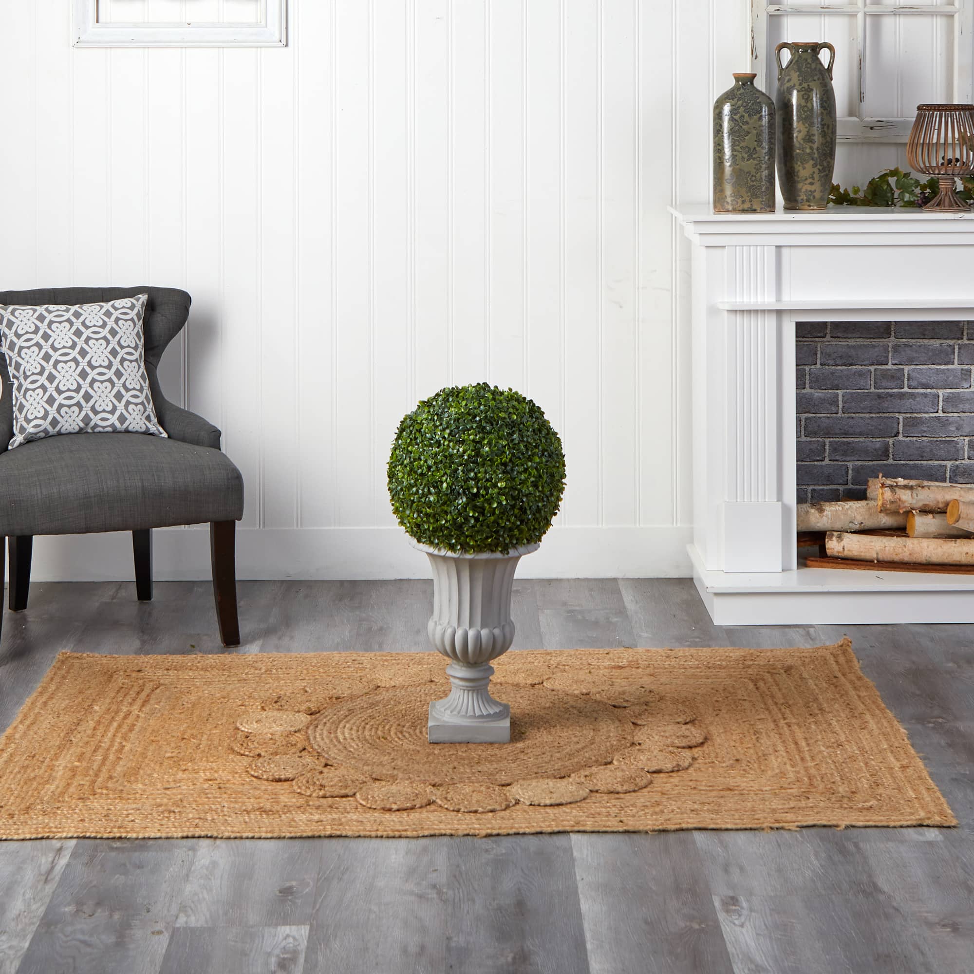 2.5ft. Boxwood Topiary Tree with Urn